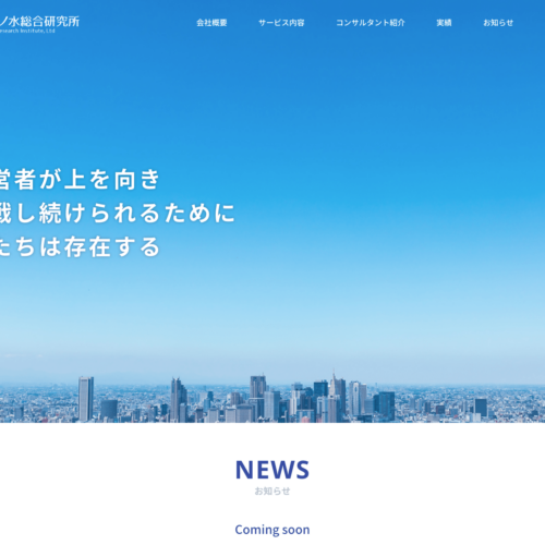 株式会社御茶ノ水総合研究所<br>リニューアルHP制作